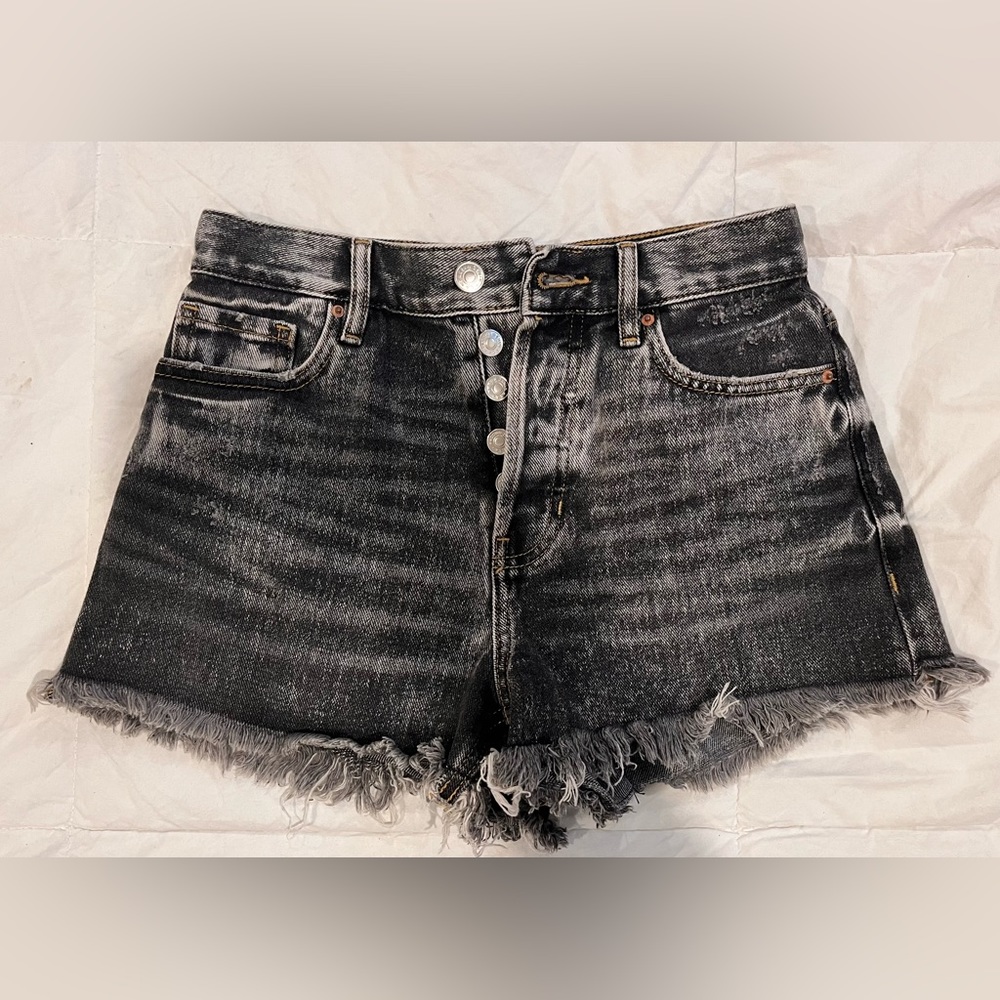 Black/ Grey Pac-sun shorts with ruffles on the bottom!